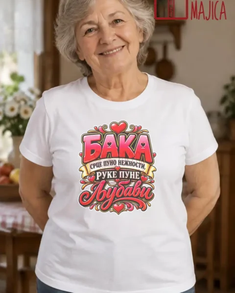 Majica — Baka puna nežnosti – Baka deka, boja bela