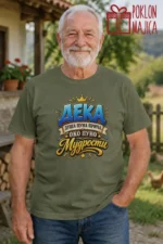 Majica — Deka duša puna priča .. – Baka deka, boja maslinasto zelena