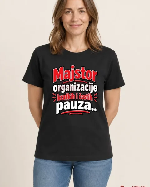 Majica — Majstor organizacije kratkih i čestih pauza.. – Kolega koleginica, boja crna