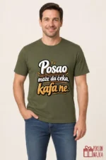 Majica — Posao može da čeka, kafa ne.. – Kolega koleginica, boja maslinasto zelena