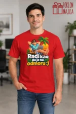 Majica — Radi kao da je na odmoru :) – Kolega koleginica, boja crvena
