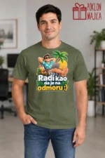 Majica — Radi kao da je na odmoru :) – Kolega koleginica, boja maslinasto zelena