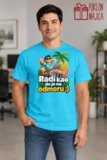 Majica — Radi kao da je na odmoru :) – Kolega koleginica, boja tirkizno plava