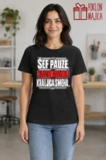 Majica — Šef pauze, majstor izgovora i kraljica smeha. – Kolega koleginica, boja crna
