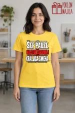 Majica — Šef pauze, majstor izgovora i kraljica smeha. – Kolega koleginica, boja žuta