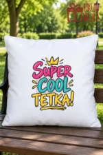 Jastuk — Super cool tetka! – Jastuk sa slikom, boja Beli jastuk