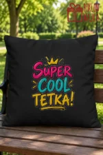 Jastuk — Super cool tetka! – Jastuk sa slikom, boja Crni jastuk