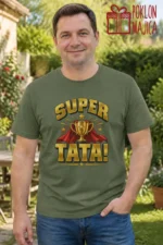 Majica — Super tata! – Tata mama, boja maslinasto zelena