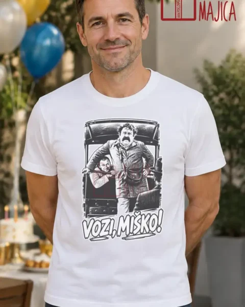 Majica — Vozi miško! – Filmske replike, boja bela