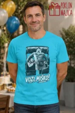 Majica — Vozi miško! – Filmske replike, boja tirkizno plava